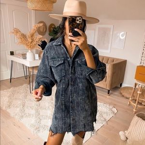 ✨VICI -Maddy cotton distressed corduroy shacket✨